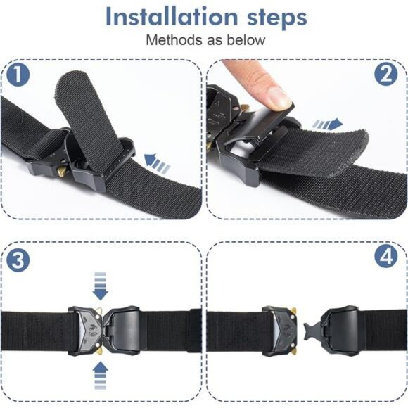 Tactical nylon belt men military hiking work belt heavy duty quick release buckl - Picture 4 of 6